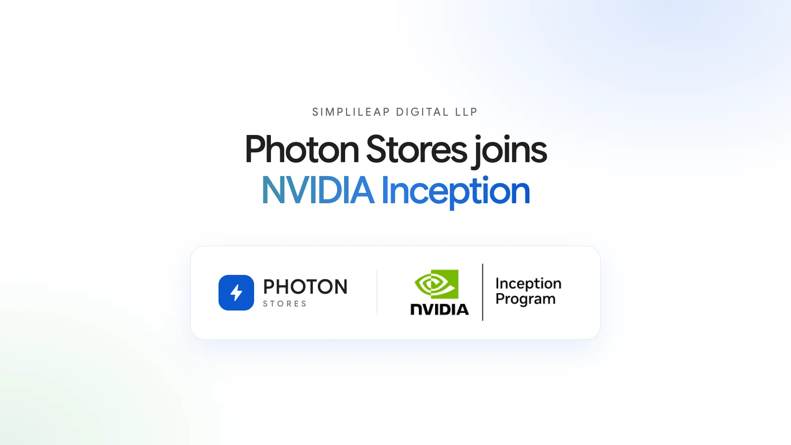 Photon Stores logo next to the NVIDIA Inception Program badge